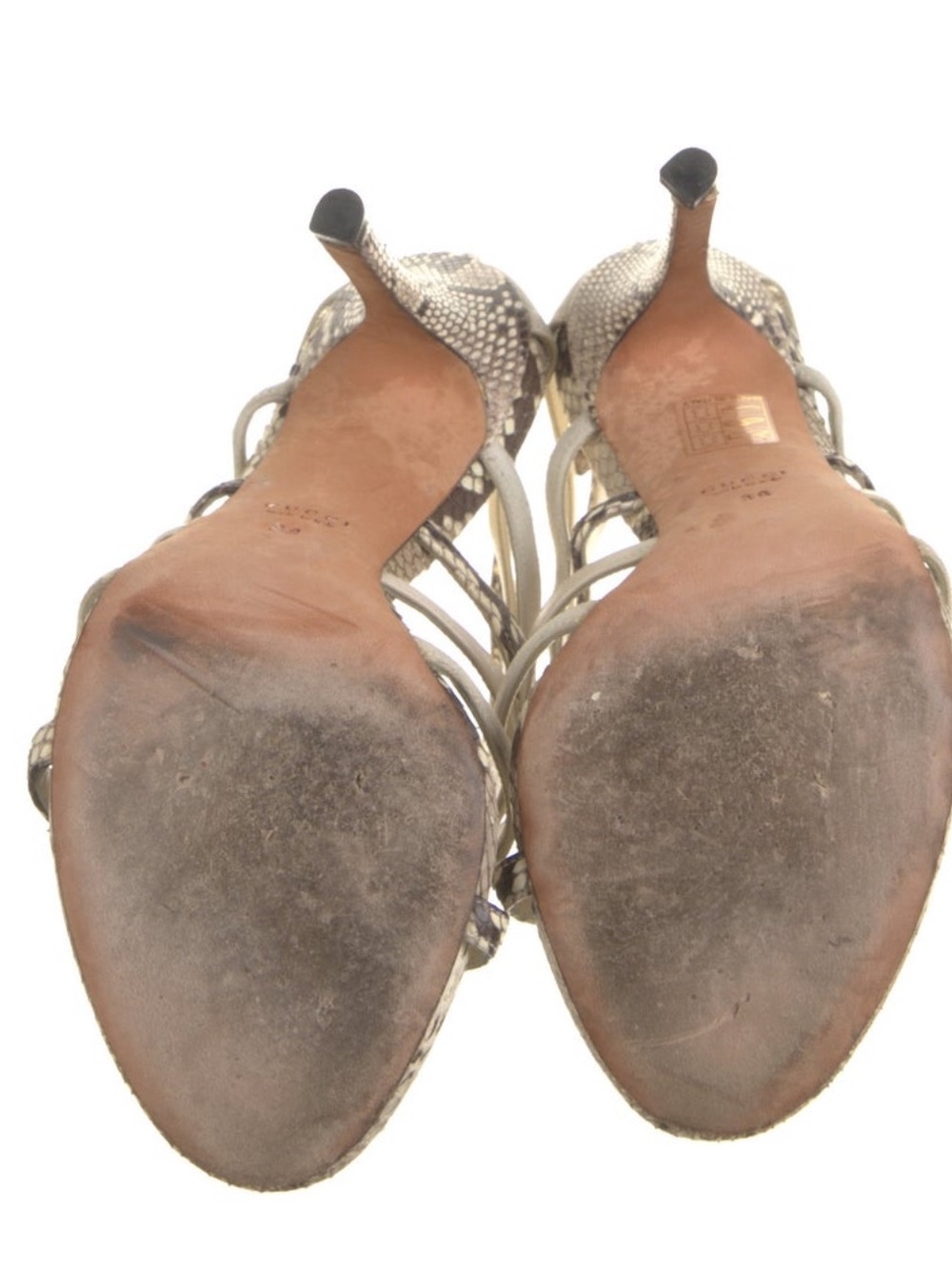 Gucci Cream Python Strappy Sandals - Picture 6 of 6